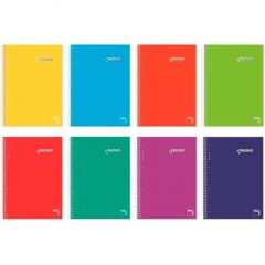 Pacsa cuaderno premium espiral microperforado 160h 70gr 5 bandas color 5x5 + greca a4 colores surtidos -4ud-