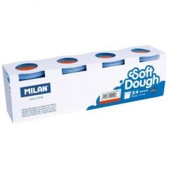 Milan pasta blanda soft dough caja 4 botes 116gr rojo