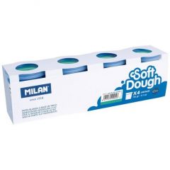 Milan pasta blanda soft dough caja 4 botes 116gr turquesa