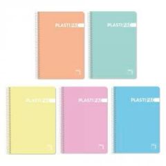 Pacsa cuaderno plastipac 80 hojas 4x4 tapas polipropileno folio 90gr colores pastel surtidos -5u-