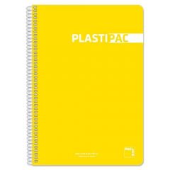 Pacsa cuaderno plastipac 80 hojas 4x4 tapas polipropileno folio 90gr amarillo -5u-