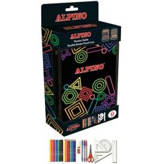 Alpino UA000166 caja de lápices Estuche suave Negro, Multicolor