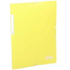 Carchivo carpeta solapas folio c/gomas pp soft amarillo pastel