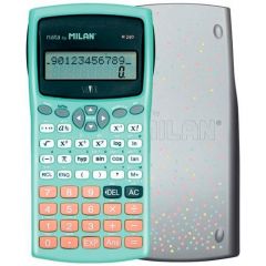Milan calculadora científica m240 serie sílver turquesa