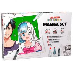 Alpino rotuladores permanentes manga set color experience + láminas + guía c/surtidos