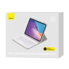 Baseus ipad pro 11 case brilliance with keyboard (qwerty), white (arjk000002)
