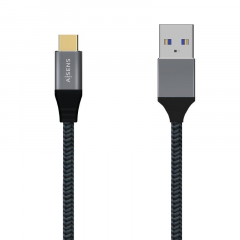 AISENS Cable USB 3.1 Gen2 Aluminio 10Gbps 3A, Tipo USB-C/M-A/M, Gris, 2.0M