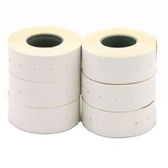 Apli pack 6 rollos de 1000 etiquetas 21x12mm para etiquetadora de precios cantos rectos blanco