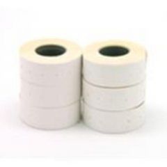 Apli pack 6 rollos de 1000 etiquetas 26x16mm para etiquetadora de precios adhesivo removible cantos rectos blanco
