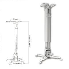 Soporte de proyector approx inclinable  con regulador telescopico de altura vesa maximo 200x200 hasta 10kgs