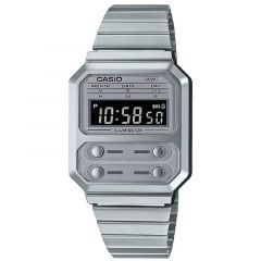 Reloj digital casio vintage iconic a100we-7bef/ 40mm/ plata