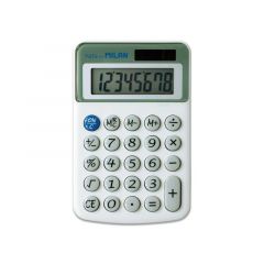 Milan calculadora de sobremesa 8 digitos - 3 teclas de memoria y raiz cuadrada - apagado automatico - color blanco