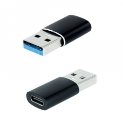 Nanocable Adaptador USB-A 3.1 a USB-C, USB-A/M-USB-C/H, Negro