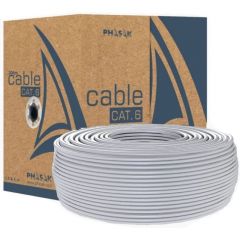 Phasak Bobina de Cable de Red 100 m UTP Sólido AWG23 Cat.6 CCA - PHR 6100