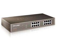 TP-Link TL-SG1016D - Gigabit Ethernet con 16 Puertos (Conmutador no Gestionado, Plug and Play, Metal, Escritorio, montaje en bastidor, sin Ventilador, Vida Útil Limitada)