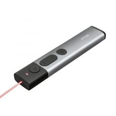 Presentador inalámbrico trust kazun aluminium wireless presenter - láser rojo - 4 funciones powerpoint - alcance hasta 30m - micro receptor usb - bat