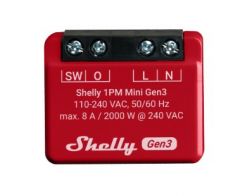 Shelly 1PM Mini Gen3 interruptor eléctrico Interruptor inteligente 1P Rojo