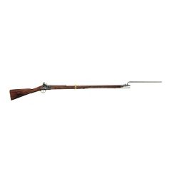 Réplica del fusil inglés Mosquetón Land Pattern "Brown Bess"de Inglaterra año 1722, fabricada en madera y metal con mecanismo simulador de carga y disparo, con cañón ciego, no dispara, para decoración