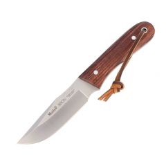 Cuchillo de caza Muela Bisón BISON-9NL, enterizo, cachas de madera palovioleta, tamaño total 18 cm + tarjeta multiusos de regalo