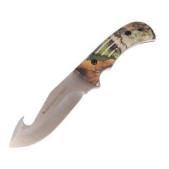 Cuchillo de caza Muela Serie Camo BISONTE-11AP, cachas camuflaje Next Vista Soft Touch, tamaño total 22,5 cm + tarjeta multiusos de regalo