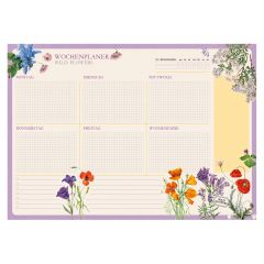 Bloc planificador semanal a3 botanical wild flowers aleman kokonote