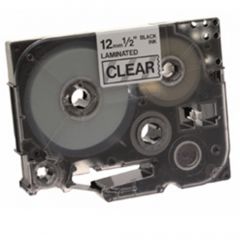 Brother Black on Clear Gloss Laminated Tape, 12mm cinta para impresora de etiquetas TZ