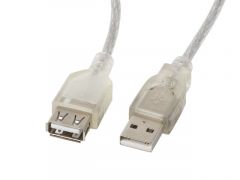 Lanberg CA-USBE-12CC-0018-TR cable USB 1,8 m USB 2.0 USB A Transparente