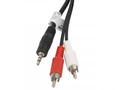 Lanberg CA-MJRC-10CC-0050-BK cable de audio 5 m 3,5mm 2 x RCA Negro