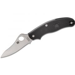 Spyderco  STE-C94PBK3 Navaja de  Bolsillo UK Penknife  hoja Drop Point lisa de acero  CTS BD1,N de 7,6 cm de longitud con Mangos FRN negro. Clip de bolsillo ambidiestro