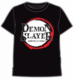 Camiseta demon slayer logo negro t. m