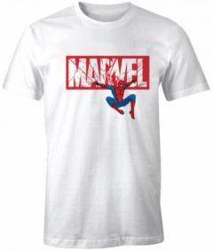 Camiseta marvel logo & spiderman color blanco t.xx