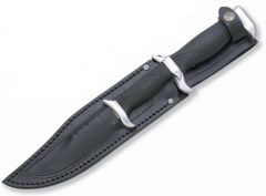 Cuchillo Campestre 8404-K Miguel Nieto de 36 cms, con hoja de acero de 11 / 23 cms y mango de Cromo duro y forprene con funda de piel de primera calidad (negra)