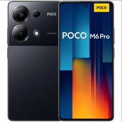 Teléfono Xiaomi Poco M6 Pro 5g. Color Negro (Black). 256 GB de Memoria Interna, 8 GB de RAM. Dual Sim. Pantalla AMOLED FHD+ de 6,67". Cámara Gran Angular de 64 MP. Versión Global. Smartphone libre.