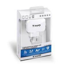 TooQ TQWC-1S02WT cargador de dispositivo móvil GPS, MP3, MP4, Teléfono móvil, Consola de juegos portátil, Smartphone, Tableta Blanco Corriente alterna Interior
