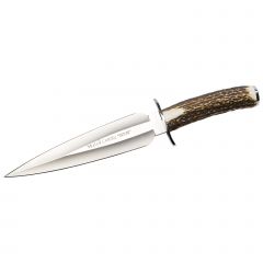 Cuchillo de caza Muela CARIBÚ, puño de asta de ciervo, hoja de 21,5 Cm de acero MOVA, CARIBU.A + tarjeta multiusos de regalo
