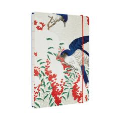 Cuaderno encuadernacion artesanal a5 japanese flycatchers kokonote