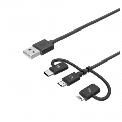 Celly USB3IN1BK cable USB 1 m USB 2.0 USB A Micro-USB B Negro