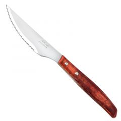 Arcos cuchillo chuletero de madera de chopo comprimida tinte rojo y hoja de Acero Inoxidable NITRUM® y 11 cm de longitud  