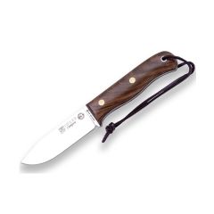Cuchillo de caza "BS9 Campero" Joker CN112-P, mango de madera de Nogal,  hoja de 10,5 cm, funda piel, con pedernal, Herramienta de pesca, caza, camping y senderismo