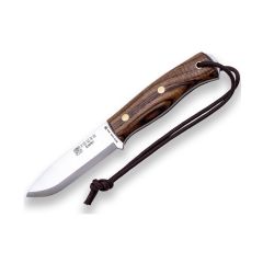 Cuchillo de caza Joker "Ember" CN122-P, mango nogal, hoja de 10,5 cm, funda piel con pedernal incluído, Herramienta de pesca, caza, camping y senderismo