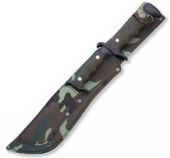 Cuchillo Combate 3004-K Miguel Nieto de 21 / 36 cms, con hoja de acero de 11 / 23 cms y mango de ABS y Zamak con pintura epoxi con funda de camuflaje