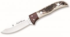 Cuchillo Coyote 1069 Miguel Nieto de 18 cms, con hoja de acero de 8 cms y mango de Asta de ciervo con funda de primera calidad (marrón)