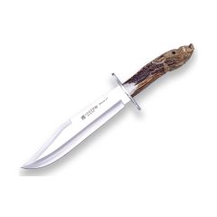 Cuchillo de colección Joker CTJ101, mango de asta de ciervo, tallado a mano, hoja de 25 cm MOVA, estuche de presentación, herramienta de pesca, caza, camping y senderismo