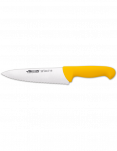 CUCHILLO COCINERO SERIE 2900 (200 mm) - Cuchillo de hoja ancha, filo dentado, estable y fuerte. Cuchillo multiusos para profesionales y cocineros aficionados.