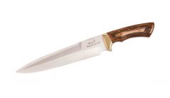 Cuchillo de caza y deportivo Muela Recova, hoja de acero  Nitro-42 de 22,5 cm, cachas de madera de haya, virola de latón, RECOVA-42