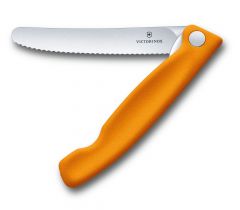 Cuchillo para verdura Victorinox Swiss Classic, filo dentado, hoja de 11 cm, plegable, mango de polipropileno, varios colores