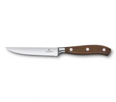 Cuchillo suizo para bistec Victorinox Grand Maître Wood, hoja de 12 cm, mango ergonómico de madera, rebana con suavidad, 7.7200.12WG