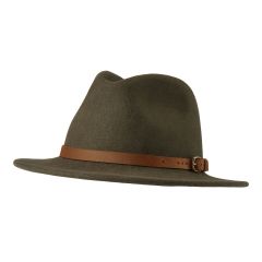 Sombrero de fieltro de aventura Deerhunter Adventure 6510 C331, 100% lana, con correa de piel y hebilla, HD6510C331S