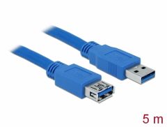 DeLOCK USB 3.0-A male-female - 5m cable USB USB A Azul
