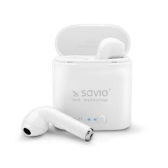 Savio TWS-01 Białe Auriculares Inalámbrico Dentro de oído Llamadas/Música/Deporte/Uso diario Bluetooth Blanco